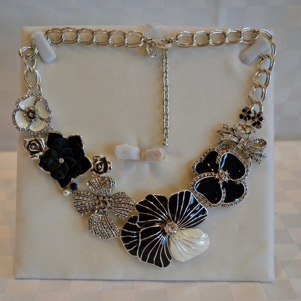 Joan Rivers Silver & Black Statement Necklace